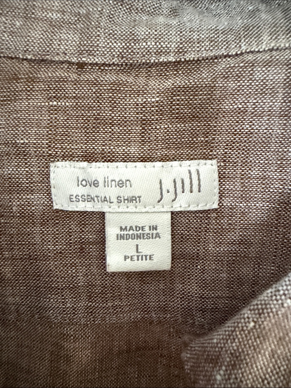J. Jill Linen Button-Down Shirt in Light Brown - Picture 2 of 3